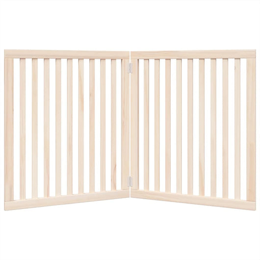 Cancello di sicurezza per cani animali domestici pieghevole 2 ante 160 cm in legno di pioppo marrone 02_0023031