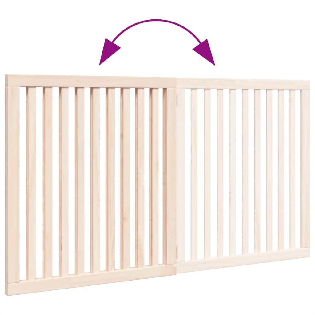 Cancello per Cani Pieghevole 2 Pannelli 160 cm Legno di Pioppo 352242