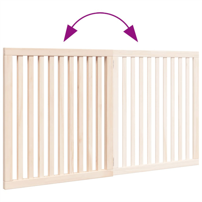 Cancello per Cani Pieghevole 2 Pannelli 160 cm Legno di Pioppo 352242