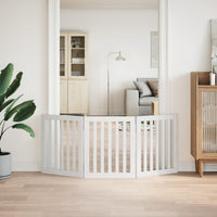 vidaXL Cancello per Cani Pieghevole 3 Pannelli Bianco 150 cm Pioppo