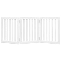 Cancello per Cani Pieghevole 3 Pannelli Bianco 150 cm Pioppo 352244