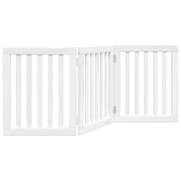vidaXL Cancello per Cani Pieghevole 3 Pannelli Bianco 150 cm Pioppo