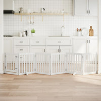 Cancello Cani Porta Pieghevole Bianco 6 Pannelli 300 cm Pioppo 352245