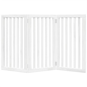 Cancello per Cani Pieghevole 3 Pannelli Bianco 150 cm Pioppo 352246