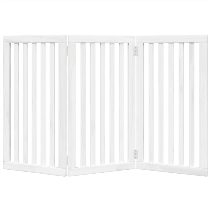 Cancello per Cani Pieghevole 3 Pannelli Bianco 150 cm Pioppo 352246