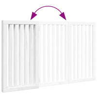 Cancello per Cani Pieghevole 3 Pannelli Bianco 150 cm Pioppo 352246