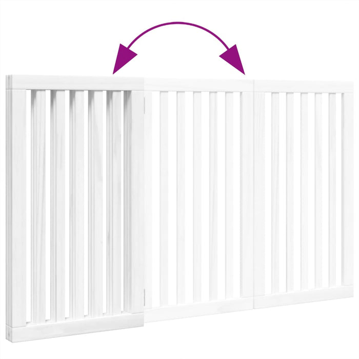 Cancello per Cani Pieghevole 3 Pannelli Bianco 150 cm Pioppo 352246