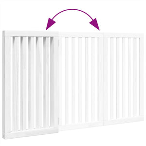 Cancello per Cani Pieghevole 3 Pannelli Bianco 150 cm Pioppo
