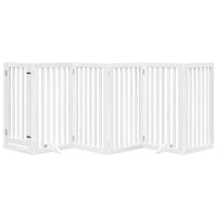 vidaXL Cancello Cani Porta Pieghevole Bianco 6 Pannelli 300 cm Pioppo
