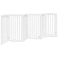 vidaXL Cancello Cani Porta Pieghevole Bianco 6 Pannelli 300 cm Pioppo