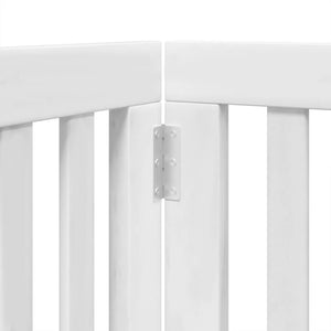 vidaXL Cancello Cani Porta Pieghevole Bianco 6 Pannelli 300 cm Pioppo