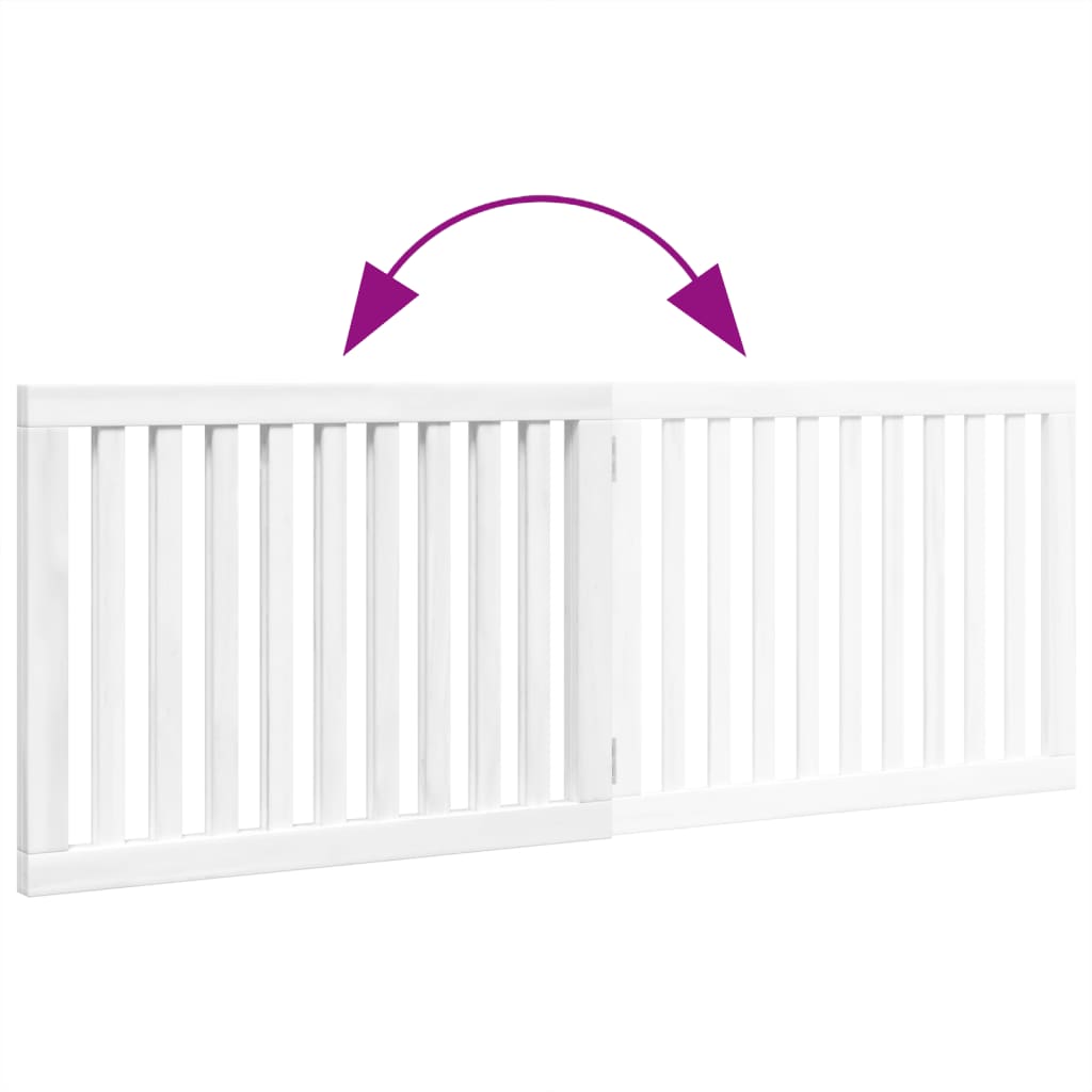 vidaXL Cancello per Cani Pieghevole 2 Pannelli Bianco 160 cm Pioppo