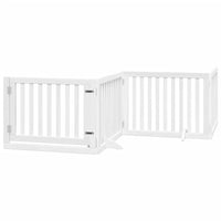 vidaXL Cancello Cani Porta Pieghevole Bianco 4 Pannelli 320 cm Pioppo