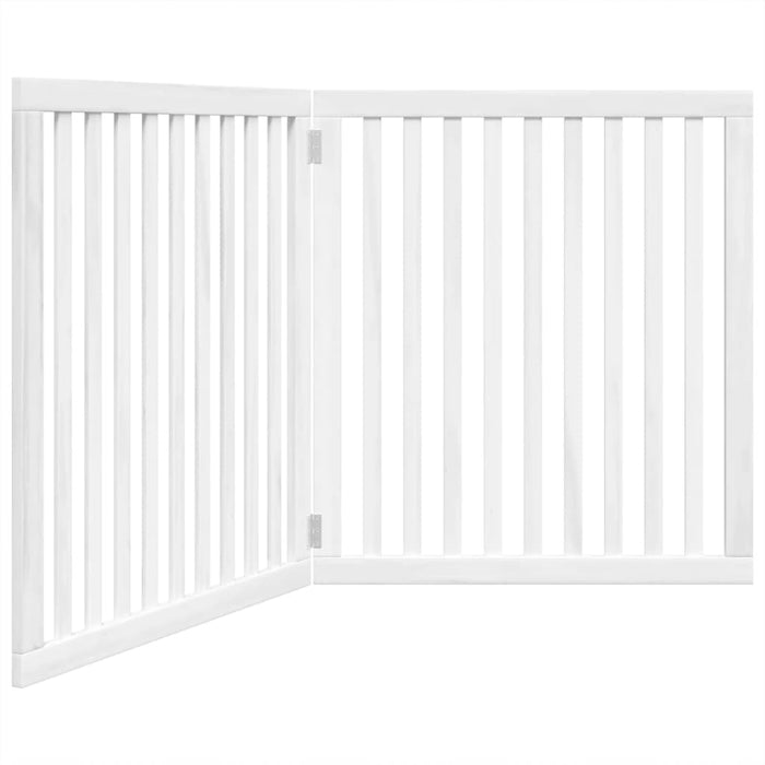 Cancello per Cani Pieghevole 2 Pannelli Bianco 160 cm Pioppo
