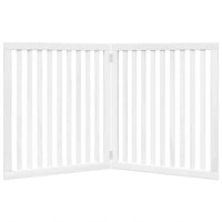 Cancello per Cani Pieghevole 2 Pannelli Bianco 160 cm Pioppo