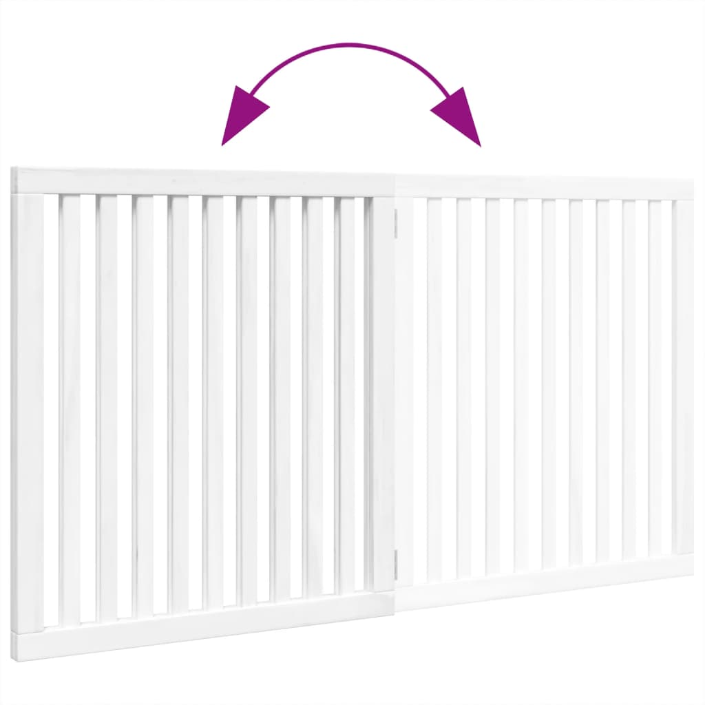 Cancello per Cani Pieghevole 2 Pannelli Bianco 160 cm Pioppo 352250