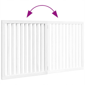 Cancello per Cani Pieghevole 2 Pannelli Bianco 160 cm Pioppo