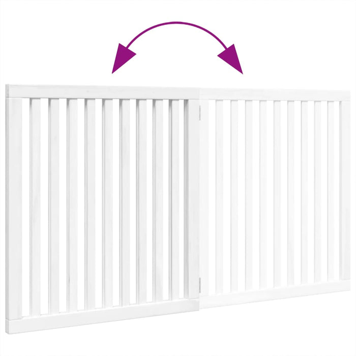 Cancello per Cani Pieghevole 2 Pannelli Bianco 160 cm Pioppo