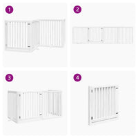 vidaXL Cancello Cani Porta Pieghevole Bianco 4 Pannelli 320 cm Pioppo