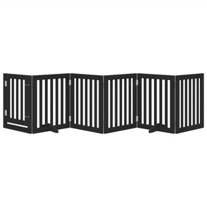 Cancelletto di sicurezza per cani e gatti 6 pannelli in legno di pioppo nero 02_0023365