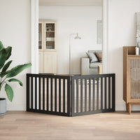vidaXL Cancello per Cani Pieghevole 2 Pannelli Nero 160cm Legno Pioppo