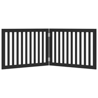 Cancello per Cani Pieghevole 2 Pannelli Nero 160cm Legno Pioppo 352256