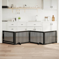 vidaXL Cancello per Cani Porta Pieghevole Nero 4 Pannelli 320cm Pioppo