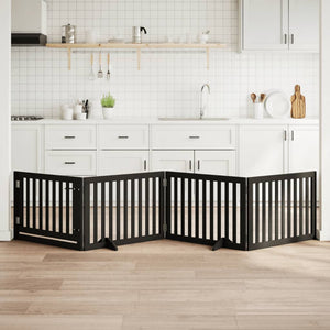 vidaXL Cancello per Cani Porta Pieghevole Nero 4 Pannelli 320cm Pioppo