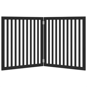 Cancello di sicurezza per cani animali domestici 80 x 90 x 2 cm pieghevole 2 pannelli legno di pioppo nero 02_0023059