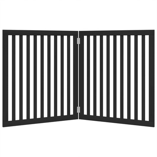 Cancello di sicurezza per cani animali domestici 80 x 90 x 2 cm pieghevole 2 pannelli legno di pioppo nero 02_0023059
