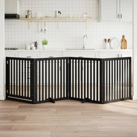 vidaXL Cancello per Cani Porta Pieghevole Nero 4 Pannelli 320cm Pioppo