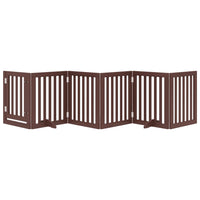 vidaXL Cancello Cani Porta Pieghevole Marrone 6 Pannelli 300cm Pioppo