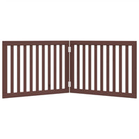 Cancello di sicurezza per cani animali domestici pieghevole 2 ante 160 cm legno di pioppo marrone 02_0023044