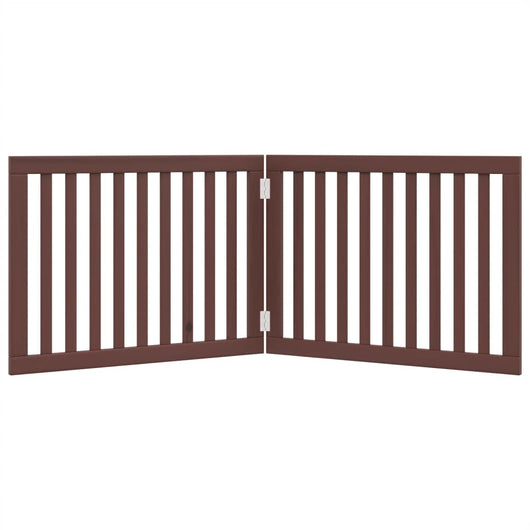 Cancello di sicurezza per cani animali domestici pieghevole 2 ante 160 cm legno di pioppo marrone 02_0023044