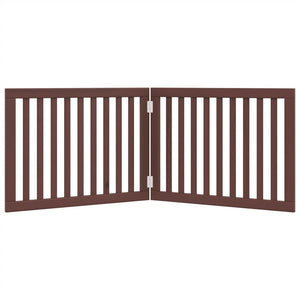 Cancello Cani Pieghevole 2 Pannelli Marrone 160cm Legno Pioppo 352264
