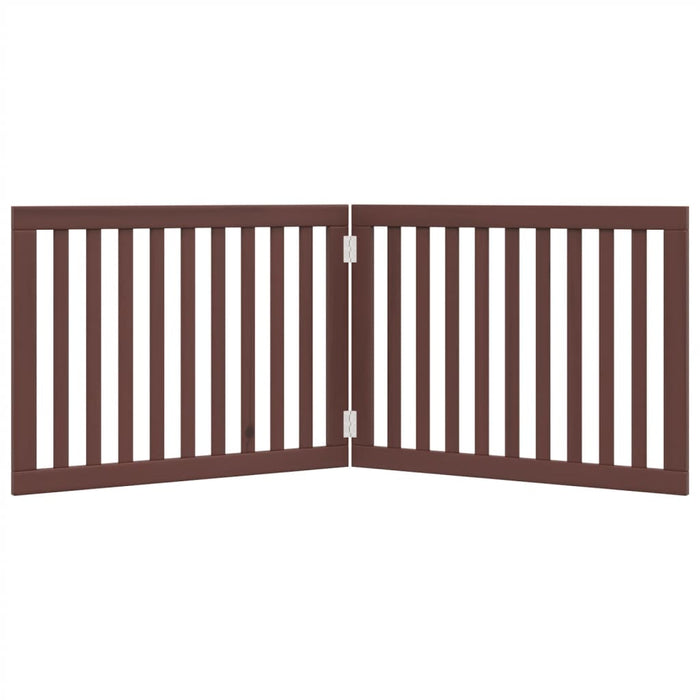 Cancello Cani Pieghevole 2 Pannelli Marrone 160cm Legno Pioppo 352264