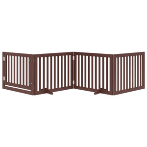 Cancello Cani Porta Pieghevole Marrone 4 Pannelli 320cm Pioppo 352265