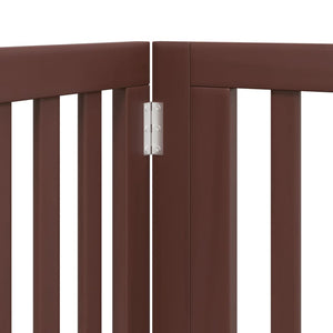 vidaXL Cancello Cani Porta Pieghevole Marrone 4 Pannelli 320cm Pioppo