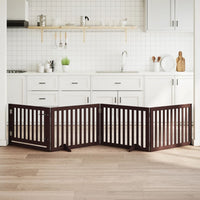 vidaXL Cancello Cani Porta Pieghevole Marrone 4 Pannelli 320cm Pioppo