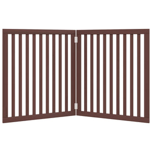 Cancello Cani Pieghevole 2 Pannelli Marrone 160cm Legno Pioppo