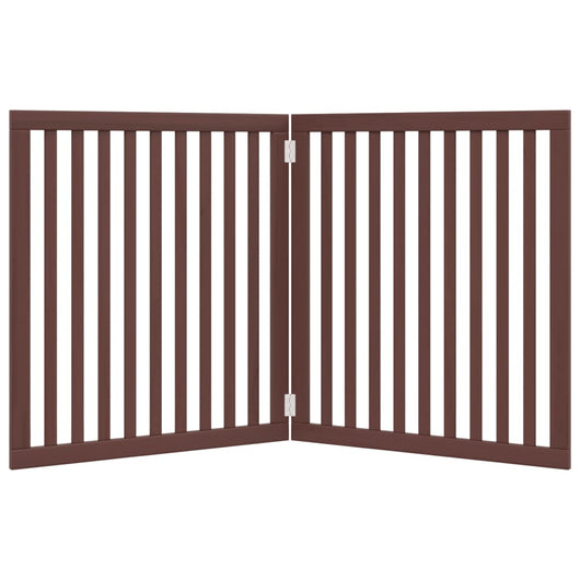 Cancelletto di sicurezza per cani animali domestici pieghevole 2 ante 160 cm legno di pioppo marrone 02_0023043