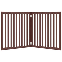 Cancello Cani Pieghevole 2 Pannelli Marrone 160cm Legno Pioppo 352266