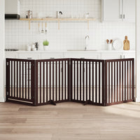 vidaXL Cancello Cani Porta Pieghevole Marrone 4 Pannelli 320cm Pioppo