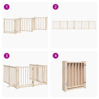 vidaXL Cancello per Cani Pieghevole 6 Pannelli 300 cm Massello Abete