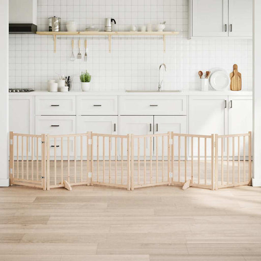 vidaXL Cancello per Cani Pieghevole 6 Pannelli 300 cm Massello Abete