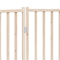 Cancelletto di sicurezza pieghevole per cani 3 pannelli 150 cm in legno massello di abete marrone 02_0023087