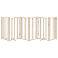 Cancelletto per cani con porta pieghevole 6 pannelli 300 cm in legno massello di abete 352271