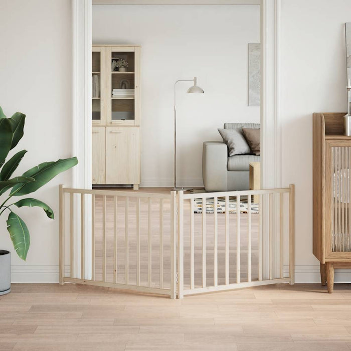 vidaXL Cancello per Cani Pieghevole 2 Pannelli 160 cm Massello Abete