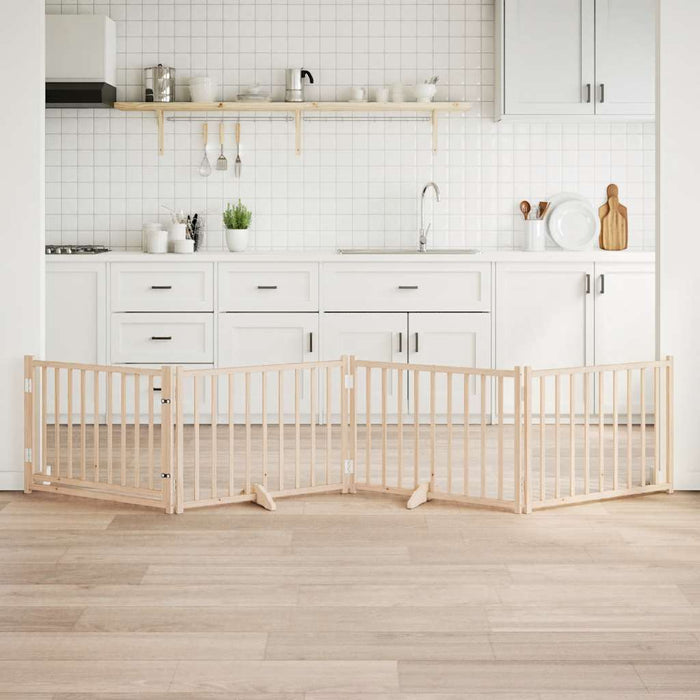 vidaXL Cancello Cani Porta Pieghevole 4 Pannelli 320 cm Massello Abete