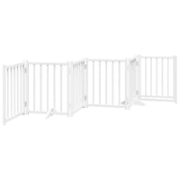 vidaXL Cancello Cani Pieghevole Bianco 6 Pannelli 300cm Massello Abete
